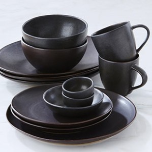 artisanal dinnerware collection matte black chaptes indigo